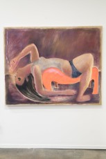 Teresa enjoys a smoke, oil, acrylic and spray paint on canvas, 60x54 inches, 2017