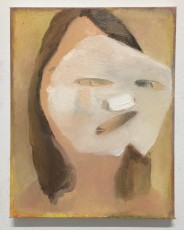 face mask (yellow), oil on canvas, 9x12 inches, 2016